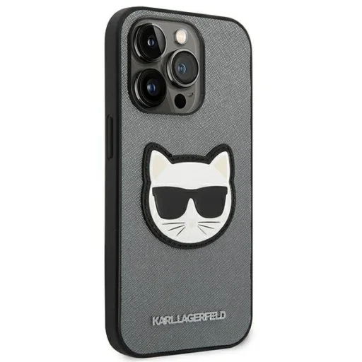 iPhone 14 Pro Karl Lagerfeld Saffiano Choupette Head tok ezüst (KLHCP14LSAPCHG) - 6