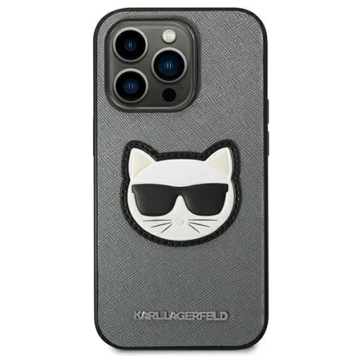 iPhone 14 Pro Karl Lagerfeld Saffiano Choupette Head tok ezüst (KLHCP14LSAPCHG) - 2