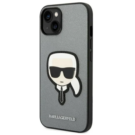 iPhone 14 Plus Karl Lagerfeld Saffiano Karl's Head tok ezüst (KLHCP14MSAPKHG) - 3