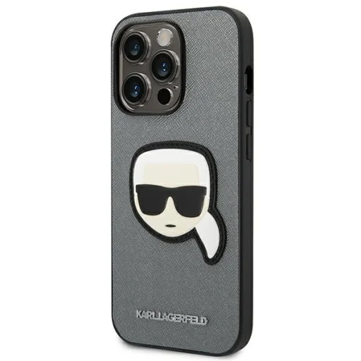 iPhone 14 Pro Max Karl Lagerfeld Saffiano Karl's Head tok ezüst (KLHCP14XSAPKHG) - 6