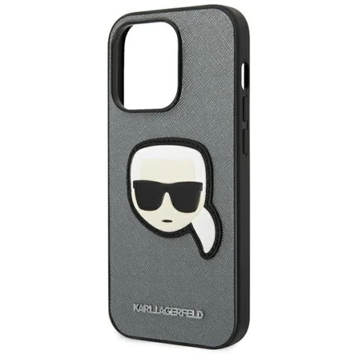 iPhone 14 Pro Max Karl Lagerfeld Saffiano Karl's Head tok ezüst (KLHCP14XSAPKHG) - 2