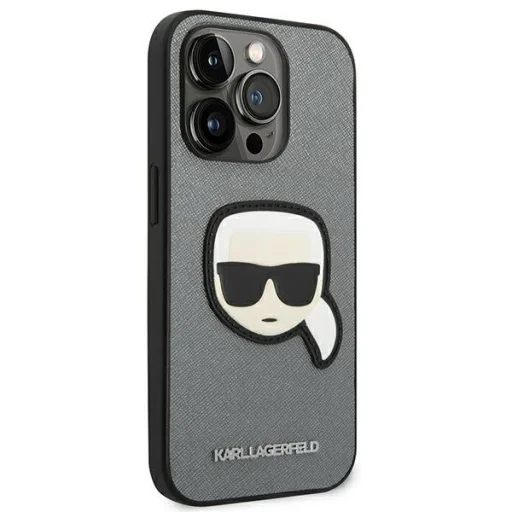 iPhone 14 Pro Max Karl Lagerfeld Saffiano Karl's Head tok ezüst (KLHCP14XSAPKHG) - 1