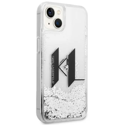 iPhone 14 Plus Karl Lagerfeld Liquid Glitter Big KL logo tok ezüst (KLHCP14MLBKLCS) - 8