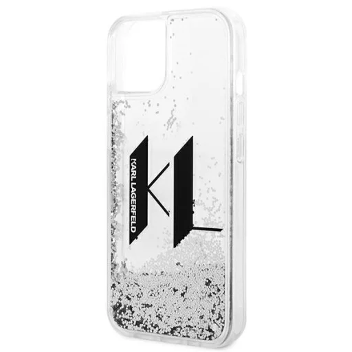 iPhone 14 Plus Karl Lagerfeld Liquid Glitter Big KL logo tok ezüst (KLHCP14MLBKLCS) - 4
