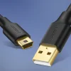 Ugreen 5 tűs aranyozott USB kábel - mini USB 0.25 m fekete (US132) - 3