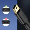 Ugreen 5 tűs aranyozott USB kábel - mini USB 0.25 m fekete (US132) - 5