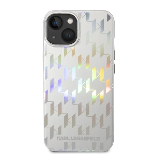 iPhone 14 Plus Karl Lagerfeld Iridescent Monogram tok ezüst (KLHCP14MLGMMSV3) - 2