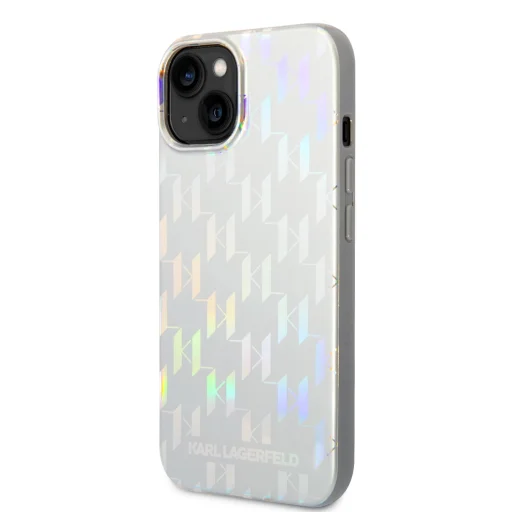 iPhone 14 Plus Karl Lagerfeld Iridescent Monogram tok ezüst (KLHCP14MLGMMSV3) - 3