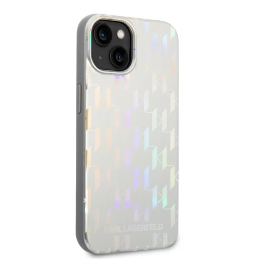 iPhone 14 Plus Karl Lagerfeld Iridescent Monogram tok ezüst (KLHCP14MLGMMSV3) - 5