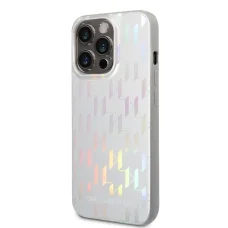 iPhone 14 Pro Karl Lagerfeld Iridescent Monogram tok ezüst (KLHCP14LLGMMSV3)