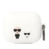 Airpods Pro 1/2 Karl Lagerfeld Karl és Choupette szilikon tok fehér (KLACAPSILKCW) - 3