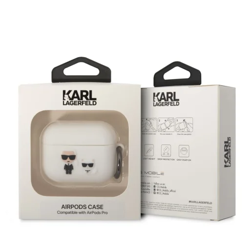 Airpods Pro 1/2 Karl Lagerfeld Karl és Choupette szilikon tok fehér (KLACAPSILKCW) - 2