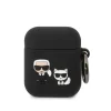 Airpods 1/2 Karl Lagerfeld Karl és Choupette szilikon tok fekete (KLACA2SILKCK) thumbnail