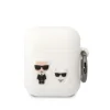 Airpods 1/2 Karl Lagerfeld Karl és Choupette szilikon tok fehér (KLACA2SILKCW) - 2