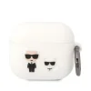 Airpods 3 Karl Lagerfeld Karl és Choupette szilikon tok fehér (KLACA3SILKCW) thumbnail