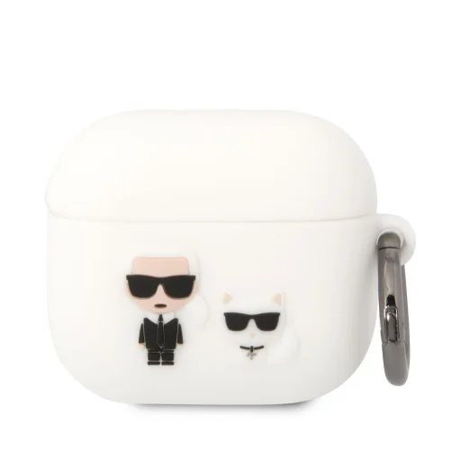 Airpods 3 Karl Lagerfeld Karl és Choupette szilikon tok fehér (KLACA3SILKCW) - 1