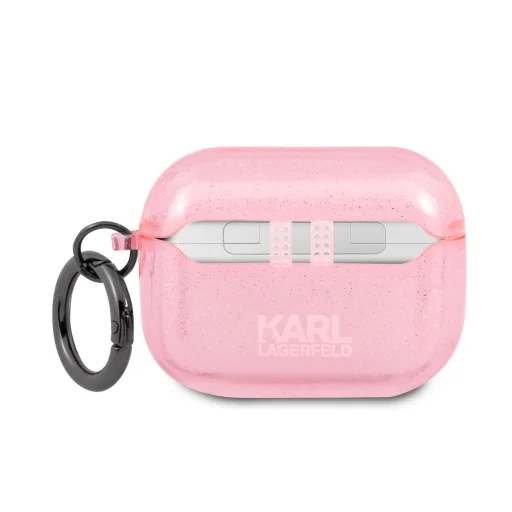  Airpods Pro 1/2 Karl Lagerfeld TPU Glitter Choupette Head rózsaszín áttetsző tok (KLAPUCHGP) - 2