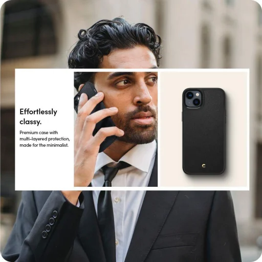 iPhone 14 Plus Spigen Cyrill Kajuk MagSafe-kompatibilis bőrtok fekete (ACS04946) - 7