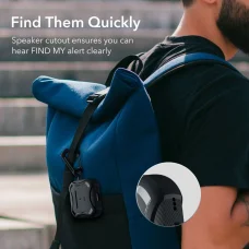 Airpods Pro 1/2 ESR Cyber Armor Halolock MagSafe kompatibilis tok fekete