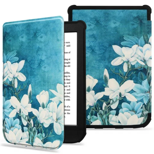 Pocketbook Color/Touch lux 4/5/HD 3 Tech-protect Smartcase Tok Magnolia mintával - 1
