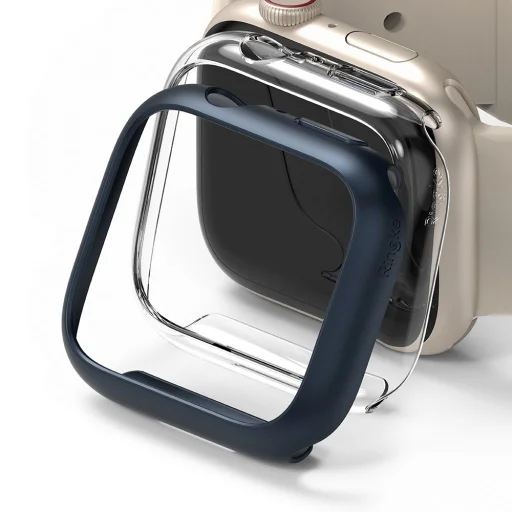 Apple Watch 7/8 41mm Ringke Slim Watch tok 2x átlátszó + metál kék - 1