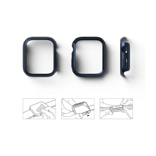 Apple Watch 7/8 41mm Ringke Slim Watch tok 2x átlátszó + metál kék - 9