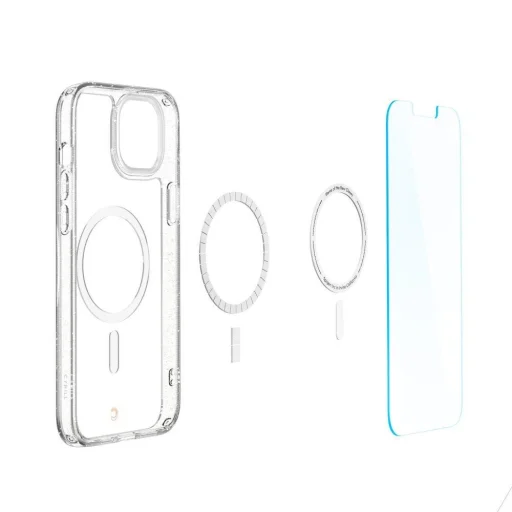 iPhone 14 Plus Spigen Cyrill Shine MagSafe-kompatibilis Glitter Clear tok és 2db üvegfólia (ACS04942) - 9
