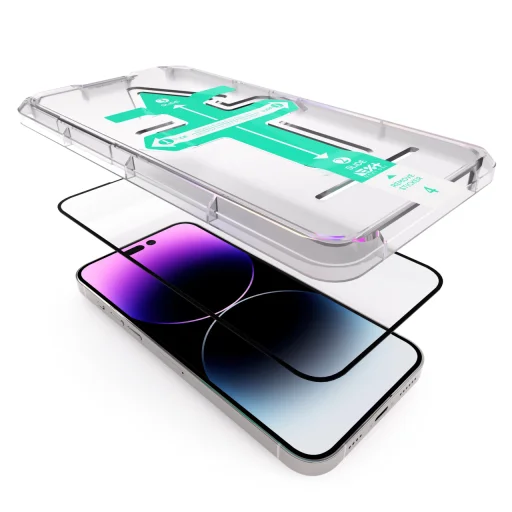 iPhone 14 Pro/15 Next One Screen Protector All-rounder kijelzővédő üvegfólia fekete kerettel (IPH-14PRO-ALR) - 4