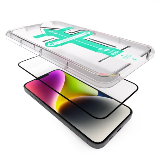 iPhone 14 Next One Screen Protector All-rounder kijelzővédő üvegfólia fekete kerettel (IPH-14-ALR) - 3