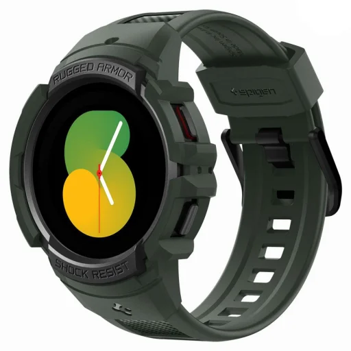 Samsung Galaxy Watch 4/5 44mm Spigen Rugged Armor Pro szíj és tok Military Green - 1