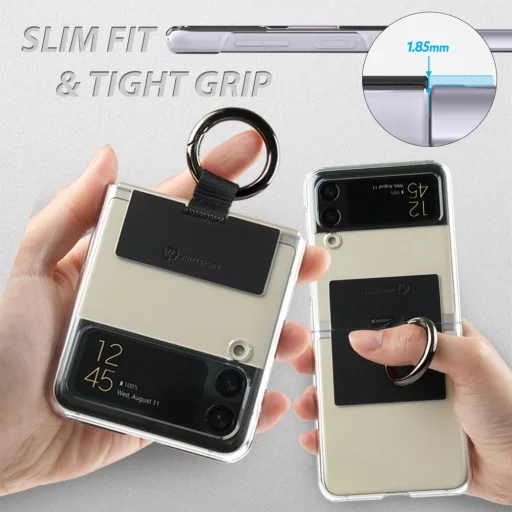 Samsung Galaxy Z Flip 4 WhiteStone Clear Case Ring tok bézs - 4