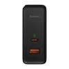 Baseus GaN5 Pro USB Type C / USB-A 100W PD3.0, QC4.0 +, AFC gyorstöltő, hálózati töltő adapter fekete (CCGP090201) thumbnail