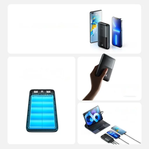 Baseus Pro 20000mAh 22.5W Powerbank + USB Type A - USB Type C 3A 0.3m kábel kék (PPBD040303) - 9