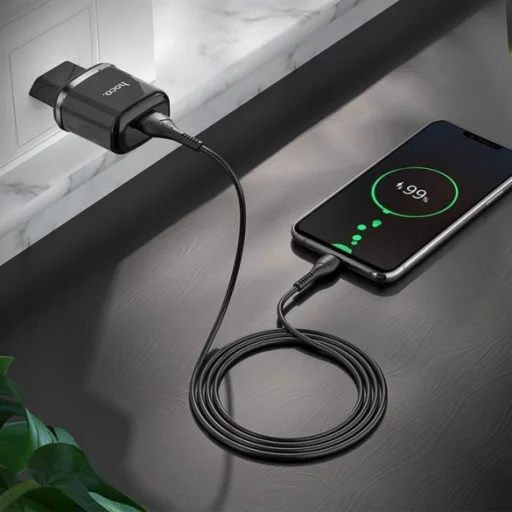HOCO N3 Hálózati töltő adapter 18W QC3.0 3A + microUSB kábel 1m fekete - 3