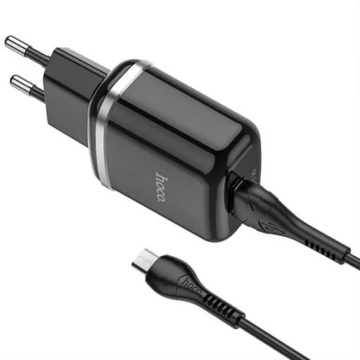 HOCO N3 Hálózati töltő adapter 18W QC3.0 3A + microUSB kábel 1m fekete - 1