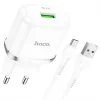 HOCO N3 Hálózati töltő adapter 18W QC3.0 3A + microUSB kábel 1m fehér thumbnail