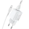 HOCO N8 hálózati töltő adapter 2xUSB + Lightning kábel 2.4 A fehér thumbnail
