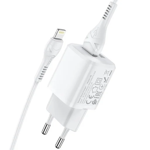 HOCO N8 hálózati töltő adapter 2xUSB + Lightning kábel 2.4 A fehér - 3