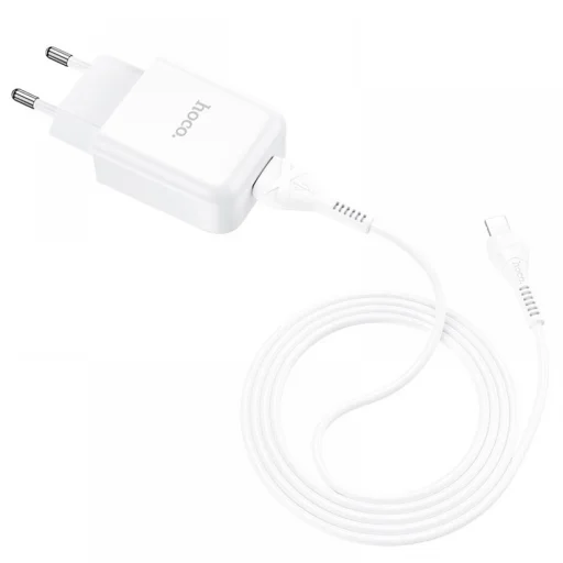 HOCO N2 Vigor hálózati töltő adapter + USB - Lightning kábel 2A fehér - 2