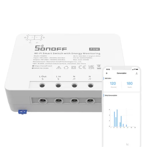 Sonoff Smart WiFi POWR3 okos kapcsoló nagy teljesítménnyel - 2