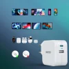 Choetech hálózati töltő adapter QC PD 38W 5A USB Type C + USB-A fehér (PD5002-EU) thumbnail