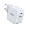 Choetech hálózati töltő adapter QC PD 38W 5A USB Type C + USB-A fehér (PD5002-EU) thumbnail