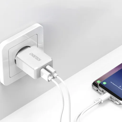 Choetech kétportos hálózati töltő adapter 2 x USB-A 10W 2A fehér (C0030) - 3