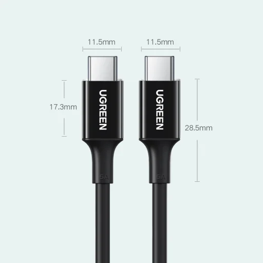 Ugreen töltő- és adatkábel USB Type C - USB Type C PD 100W 5A 2m fehér (US300) - 2