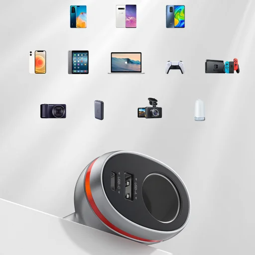 Ugreen autós töltő USB Type C / USB QC PD 24W 12V ezüst (CD204) + szivargyújtó porttal - 8