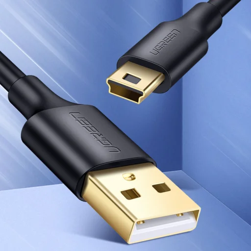 Ugreen 5 tűs aranyozott USB kábel - mini USB 0.25 m fekete (US132) - 11