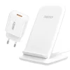 Choetech T555-F vezeték nélküli töltő 15 W fehér + fali töltő 1,2 m kábellel fehér thumbnail