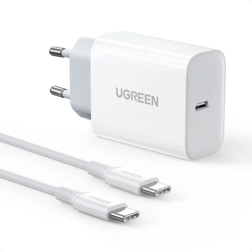 Ugreen hálózati töltő adapter USB Type C PD 30W USB Type C kábellel 2m fehér (CD127) - 2