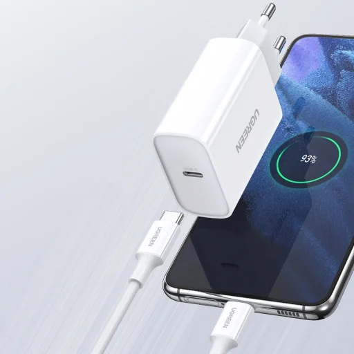 Ugreen hálózati töltő adapter USB Type C PD 30W USB Type C kábellel 2m fehér (CD127) - 9