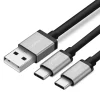 Ugreen osztókábel USB - USB Type C / microUSB 1m fekete (US196) thumbnail